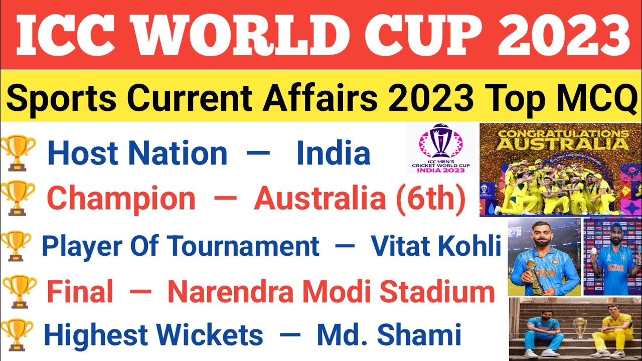 | ICC Cricket World Cup 2023 Current Affairs | Cricket World Cup 2023 ...