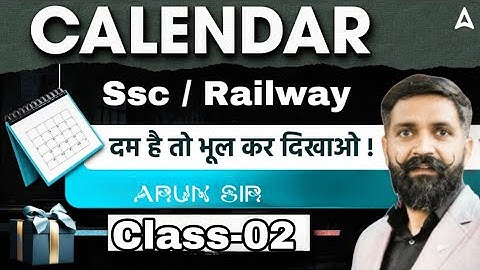 Calendar || Class-02 || calendar reasoning || Reasoning by Arun Sir