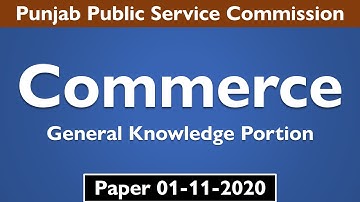 Lecturer Commerce Paper | 01-11-2020 | PPSC Past Papers