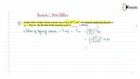 Solving Numerical Problems On Carrier Lifetime For GATE Electronic Devices | 1