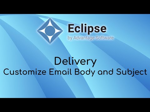 Delivery: Customize Email Body and Subject in Eclipse