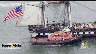 USS Constitution Thanks 200 Frontline Workers With Ride Around Boston Harbor, 21-Gun Salute