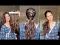Festive Braid Ponytail Hairstyle | Quick Updo For Long Hair | Hairstyle For Balayage Hair #shorts