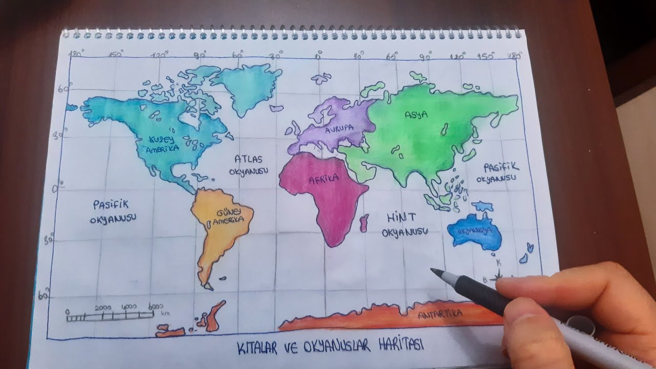 Kıtalar ve Okyanuslar Harita Çalışması - YouTube