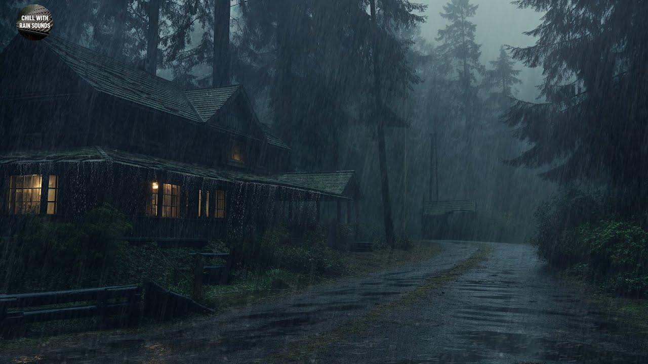 Heavy Rain in the Forest for Deep Sleep | Stress Relief & Full Night ...