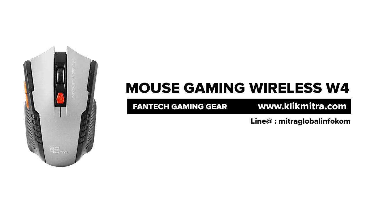 Mouse Gaming Wireless Fantech W4 Warna Silver