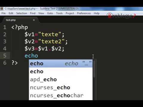 Les opérateurs de concaténation en PHP - YouTube