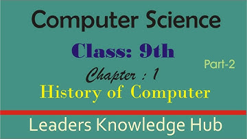 History of Computer Class 9 computer Science by Leaders Knowledge Hub