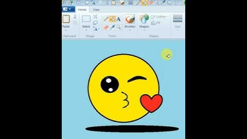 HOW TO DRAW A kissesing  EMOJI WITH HEARTS in mspaint BY K. E. D. ARTS#short video