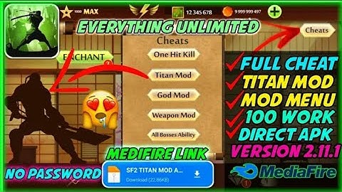SHADOW FIGHT FIGHT 2 GOD MOD 🔥🔥 TITAN MOD 🔥🔥