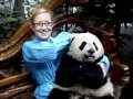 Fiona holidng a wee panda in China