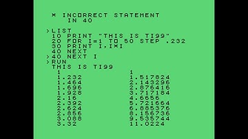 Texas Instruments TI-99/4 Home Computer {BASIC Test} (1980)