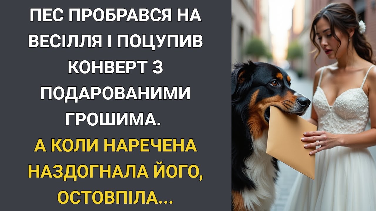 Пес пробрався на весілля і поцупив конверт з подарованими грошима... А наздогнавши його, наречена...