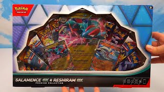 Opening Pokemon Salamence ex and Reshiram ex Premium Collection Box | Pokemon Cards and Chill