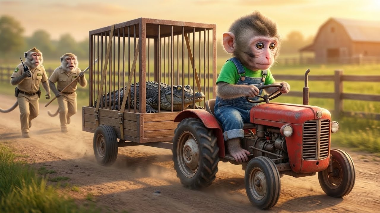 Baby Monkey Delivers a Giant Crocodile! Zoo Convoy on the Farm 🐒🚜🐊