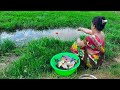 Fishing Video🎣🎣 | Unique hook fishing by Beautiful village Girl in the Mud Water Catch Many Fishes