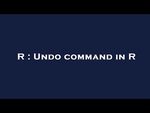 R : Undo command in R