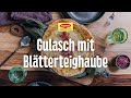 Gulasch mit Blätterteighaube