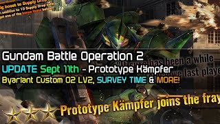 Gundam Battle Operation 2 UPDATE 9/11 - Prototype Kämpfer, WE GOT A NEW SURVEY!
