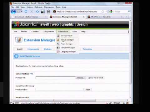 Adding Social Networking Links to your Joomla Website - YouTube