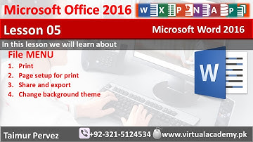 Microsoft Word | File Menu part 02 | Page setup | export | print | Lesson 05