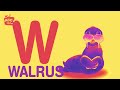 (ABC Kids TV) Says W is for Walrus 🦭💙 | WWWalrus Color Fun &amp; Silly Voice Pitch Effects 🎤🌈✨