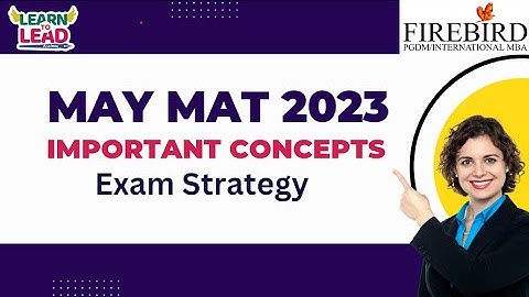 MAY MAT 2023 |  Exam Strategy | Important Concepts for Last Minute Preparation |  #maymat2023