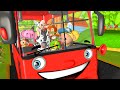 Wheels on the Bus Go Round and Round | Red Bus | English Nursery Rhyme with Lyrics