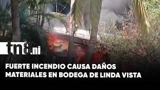 Fuerte incendio causa daños materiales en bodega de Linda Vista