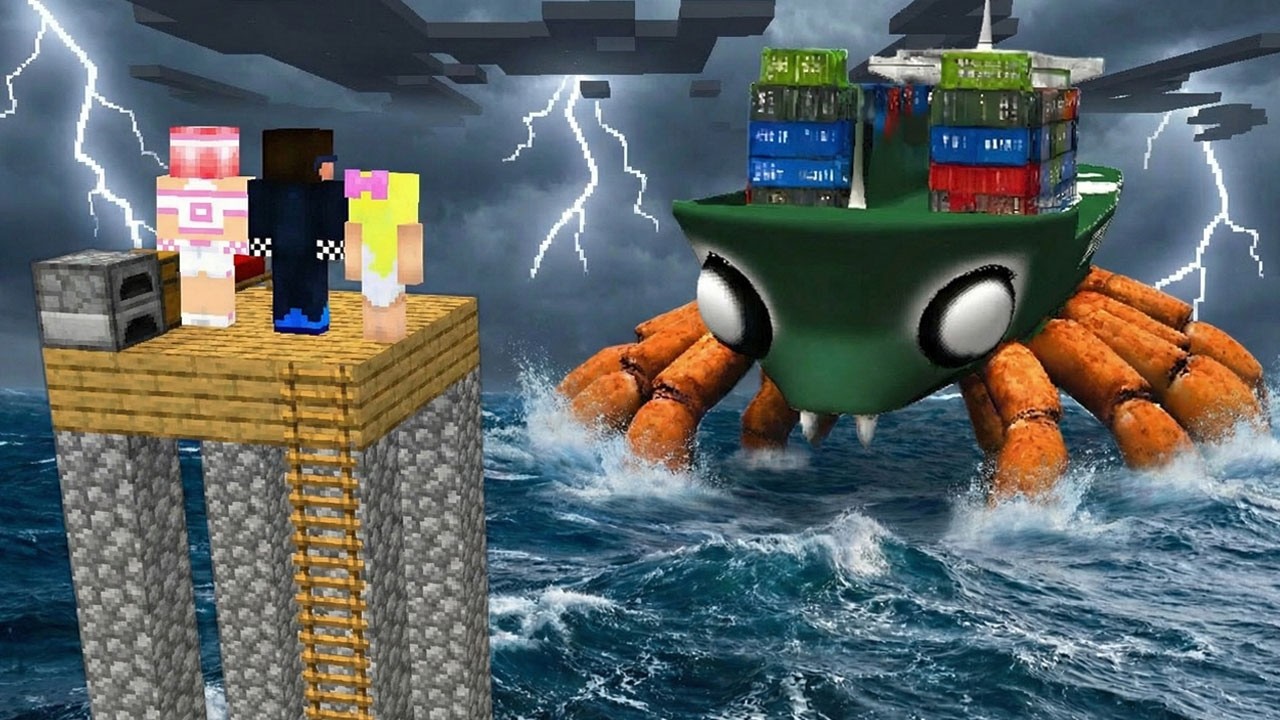 🦀🚢МЫ ПРИЗВАЛИ КРАБТАНИК В МАЙНКРАФТ! ШЕДИ МЕН MINECRAFT