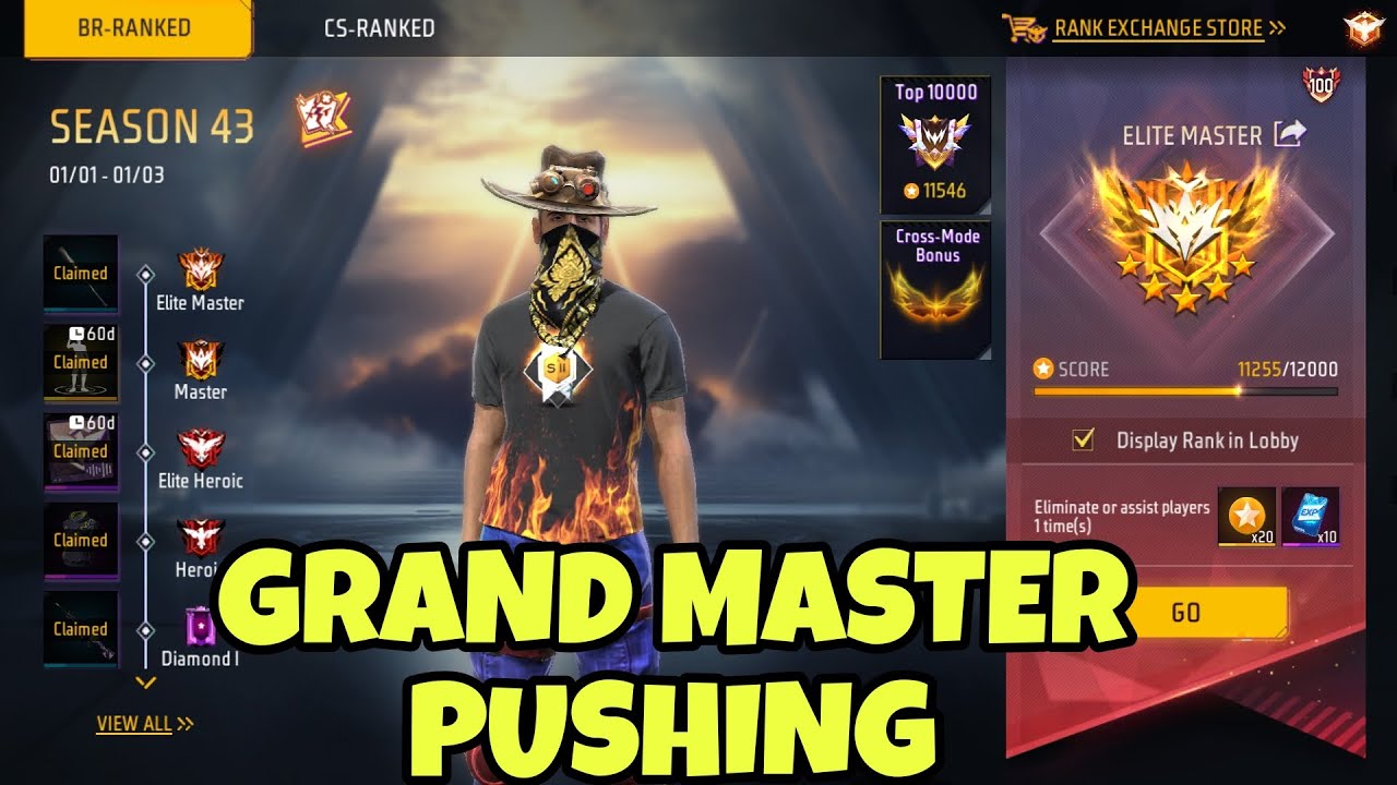Free Fire Max RANK Pushing Grand Master almost going to reach - YouTube