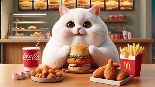 Cute Cat loves Fast Food - but... Heart Trouble!🐱❤️🍔 #cat #cutecat #cute