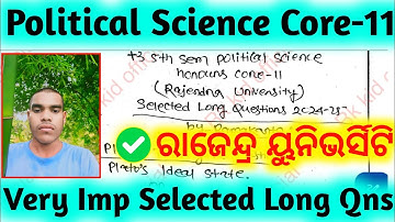 🎯+3 5th Semester Political Science Core-11 Very important Selected Long Questions 2024-25