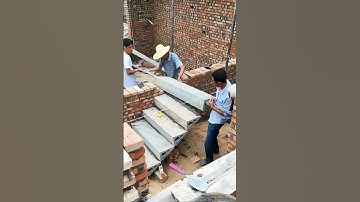 On-site Construction: Workers Collaborate to Install Precast Concrete Stairs—Attention to Detail!
