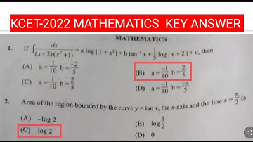 kcet Maths Answer  key 2022|Kcet Maths Exam Answer  Key 2022|Kcet Maths Answers  Key 2022|Kcet maths