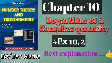 Chapter 10| Logarithm of a Complex quantity| Concept & Examples of Ex 10.2| BA/Bsc Maths