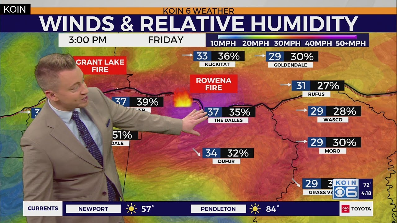 Strong winds, fire threat remains in the PNW Friday - YouTube