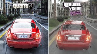 GTA V: QuantV vs NaturalVision Evolved Side by Side Comparison (RayTracing Graphics MOD)