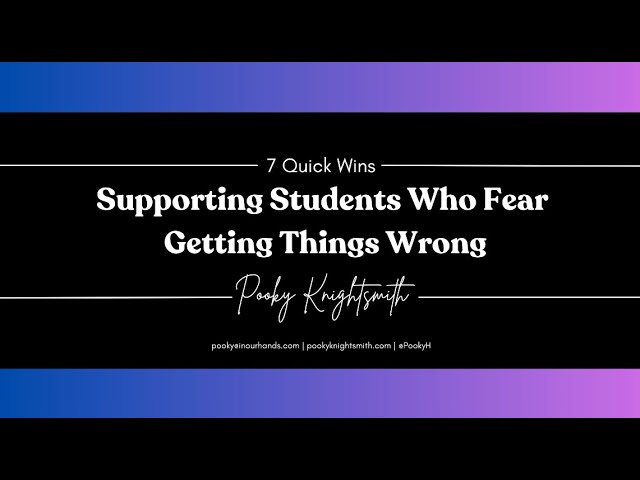 Thumbnail for Fear of Failure: Supporting Students Who Won't Start (or Never Finish)