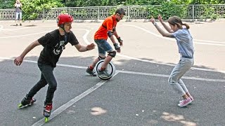 Skates vs Electric Unicycle [Rollerblades vs EUC]