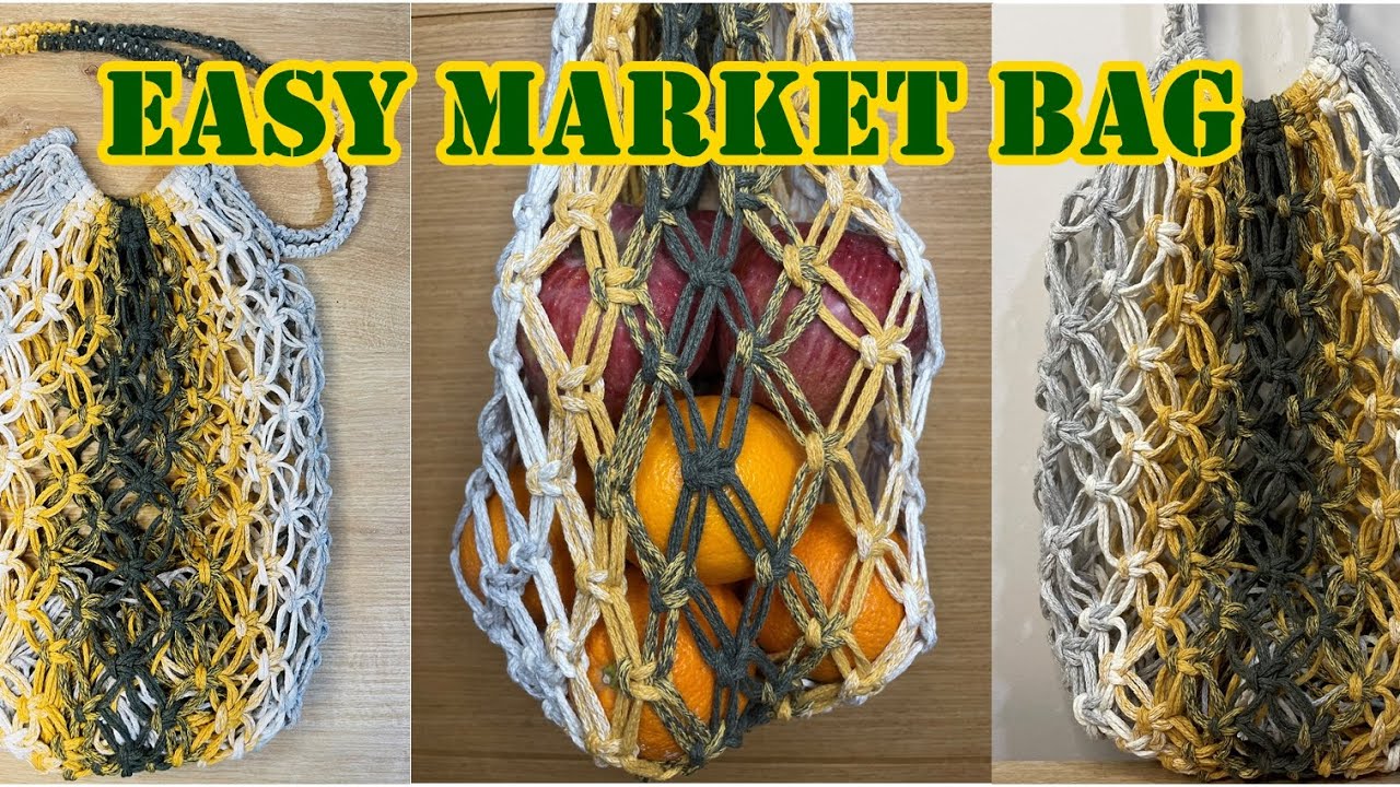 Easy Market Bag Part 2 - DIY Shopping Macrame Net Bag - How To Make Handcraft Bag  #marketbag