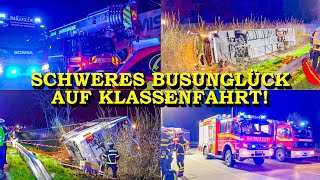 +++ SCHWERES BUSUNGLÜCK AUF KLASSENFAHRT +++ REISEBUS KIPPT AUF AUTOBAHN UM | 30 VERLETZTE | A44