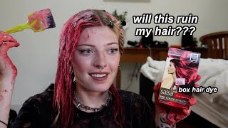 dyeing my hair with PERMANENT box hair dye (sorry)