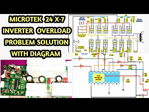 PART 5 microtek 24 x 7 inverter overload problem solution with diagram