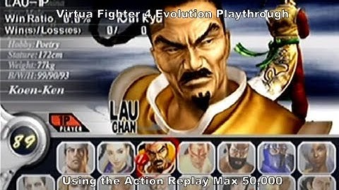 Virtua Fighter 4 Evolution Lau Chan Playthrough using the Ps2 Action Replay Max 50,000 :D #Sony