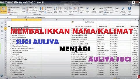 Cara membalikan kalimat di excel