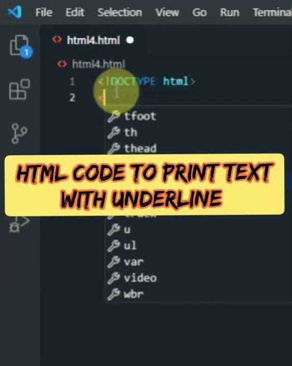 Html Code to Print Text with Underline | HTML | #Shorts - YouTube