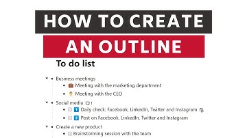 How to create an Outline (Tutorial)