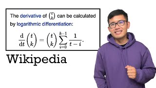 derivative of the binomial coefficient