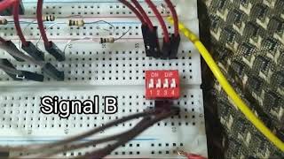 4-bit adder (subtractor) using LEDs